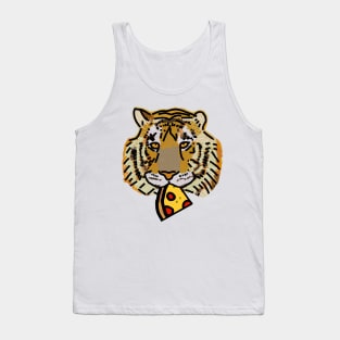 Tiger Portrait with Pepperoni Pizza Slice Tank Top